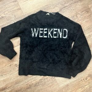 Hem & Thread Black 'Weekend' Fuzzy Sweater